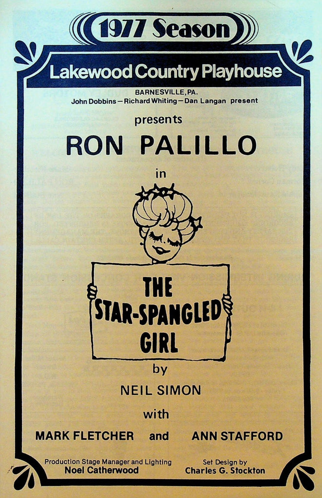 The Star Spangled Girl Playbill 1977 Ron Palillo Ann Stafford Mark Fletcher0