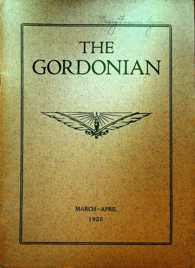 The Gordonian March 1926 Gordon School Providence Rhode Island Students0
