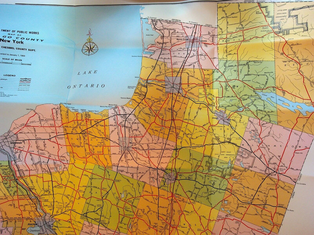Oswego County New York Department of Public Works 1969 Map