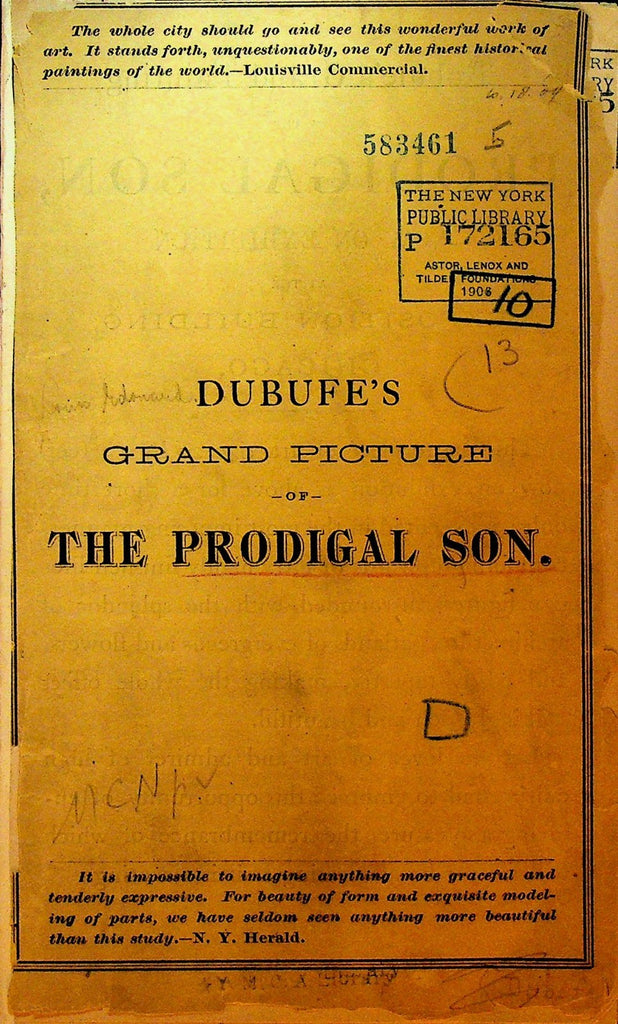 Dubufe's Grand Picture of the Prodigal Son 1893 World's Colombian Exposition0