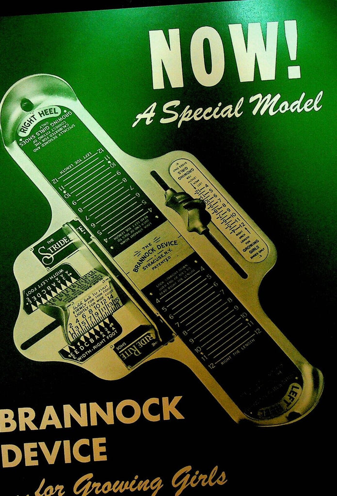 Brannock Device For Growing Girls Brochure Syracuse Measure Feet Shoes Green