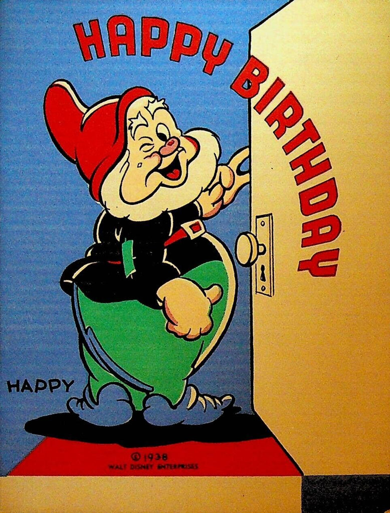 Seven Dwarfs Happy Birthday Greeting Card 1938 Happy Doc Grumpy Dopey