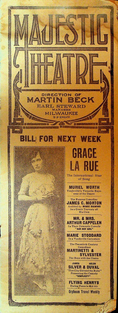 Majestic Theatre April 2 1917 Vaudeville Program Eddie Foy Milwaukee Wisconsin0