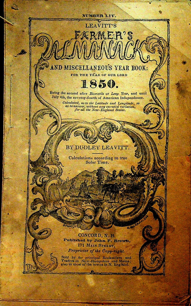 Leavitt's Farmer's Almanac for 1850 Dudley Leavitt0