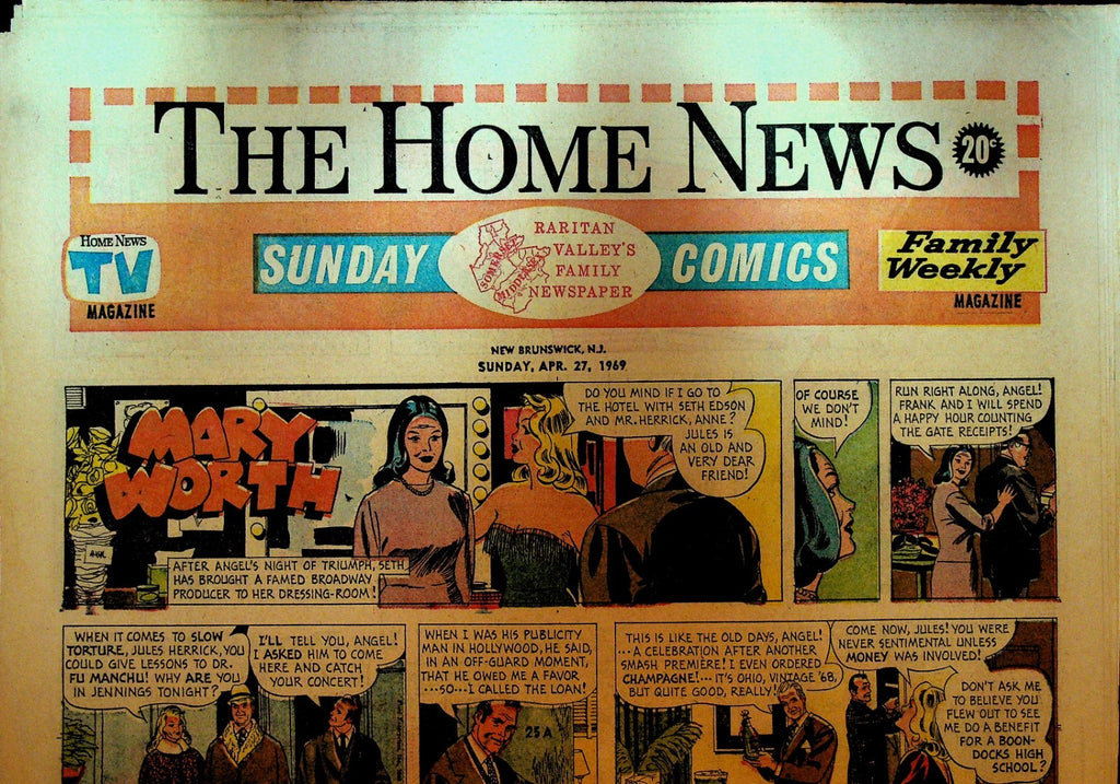 The Home News Sunday Comics New Brunswick NJ April 27 1969 Peanuts Mary Worth0