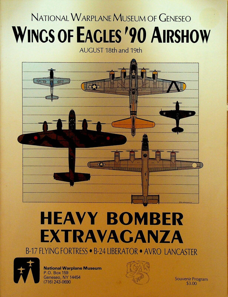 National Warplane Museum of Geneseo NY Wings of Eagles Air Show Program 1990