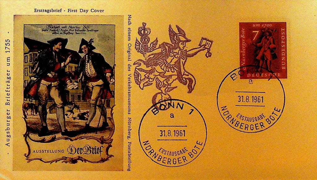 18th Century Post Courier West Germany First Day Cover 1961`