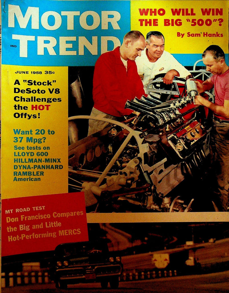Motor Trend Magazine June 1958 Sam Hanks DeSoto Lloyd 600 Dyna Panhard Rambler0