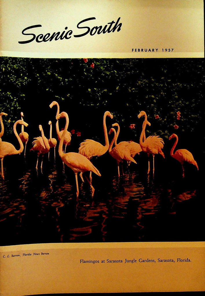Scenic South Magazine February 1957 Standard Oil Sarasota Jungle Garden Flamingo0