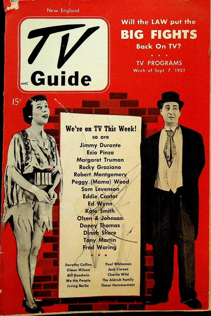New England TV Guide September 7 1951 Peggy Wood Sam Levenson0