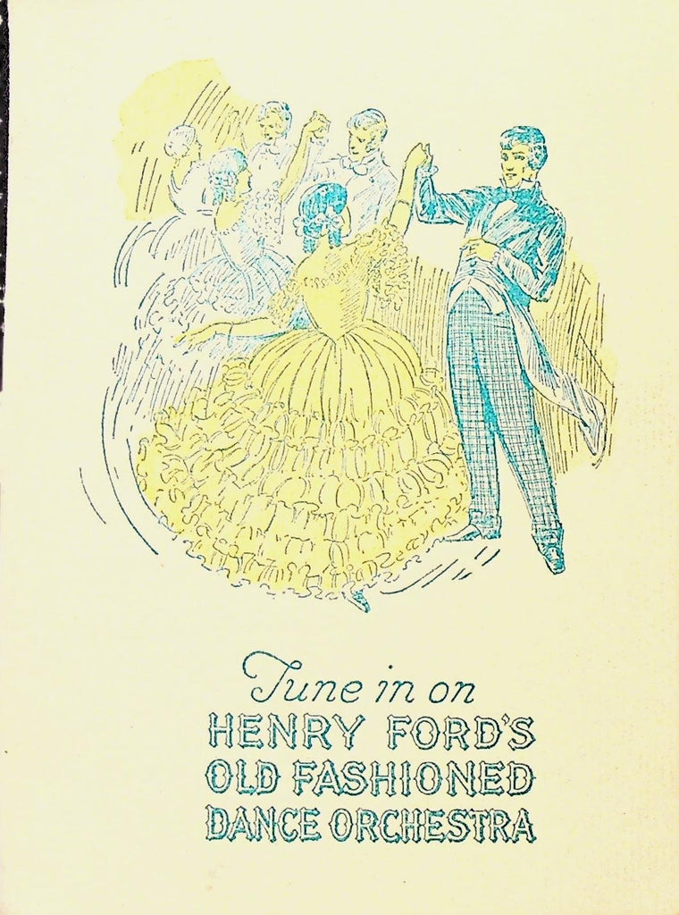 Henry Ford's Old Fashioned Dance Orchestra Program January 12 15 19260