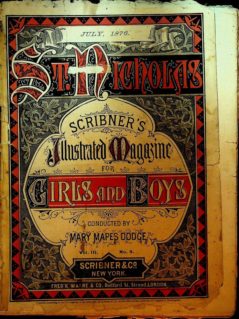 St Nicholas Magazine July 1876 Vikings American History Nora Perry