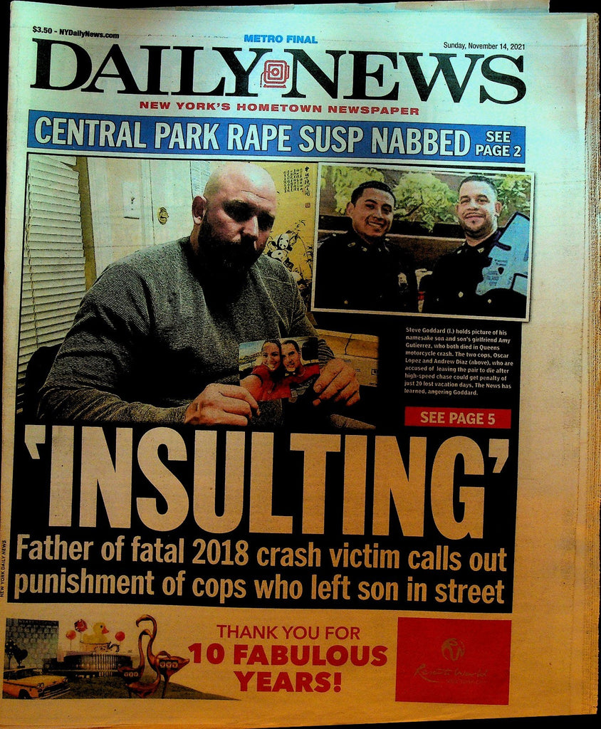 New York Daily News November 14 2021 Sam Huff Mike White Steve Goddard0