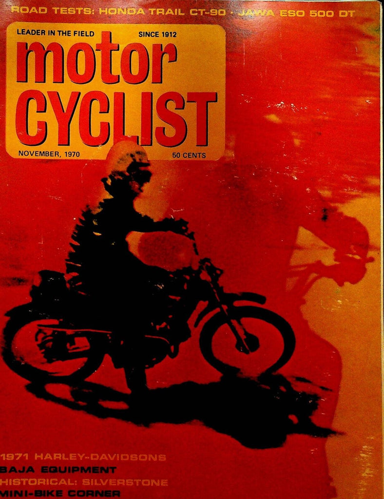 Motorcyclist Magazine November 1970 Harley Davidson Jawa Honda Silverstone