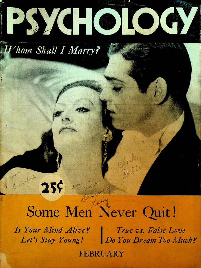 Psychology Magazine February 1932 Clark Gable Joan Crawford The Dancing Lady0
