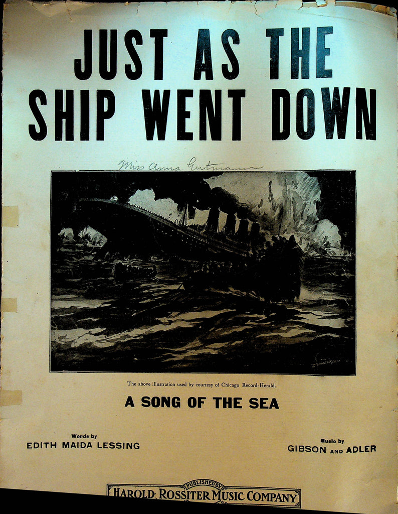 Just As the Ship Went Down Sheet Music