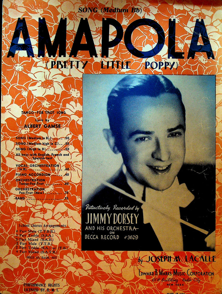 Amapola Pretty Little Poppy Sheet Music
