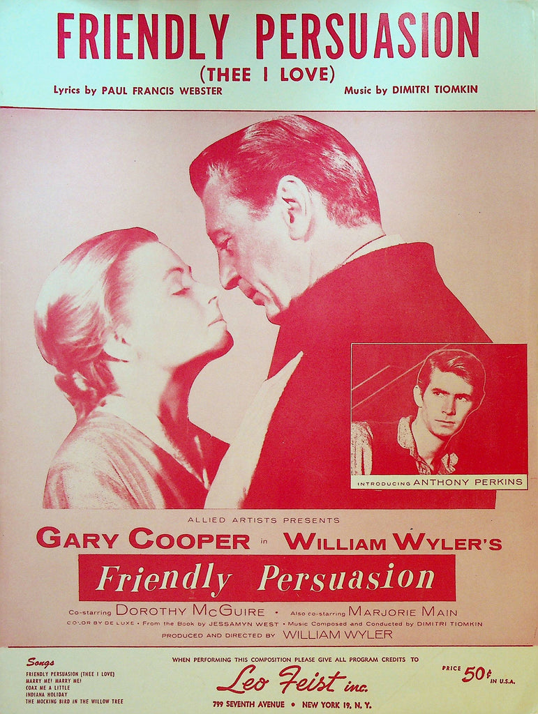 Friendly Persuasion Thee I Love Sheet Music