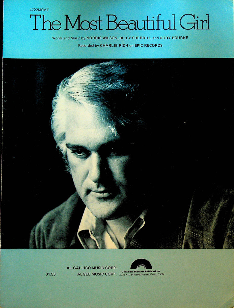 The Most Beautiful Girl Sheet Music Charlie Rich