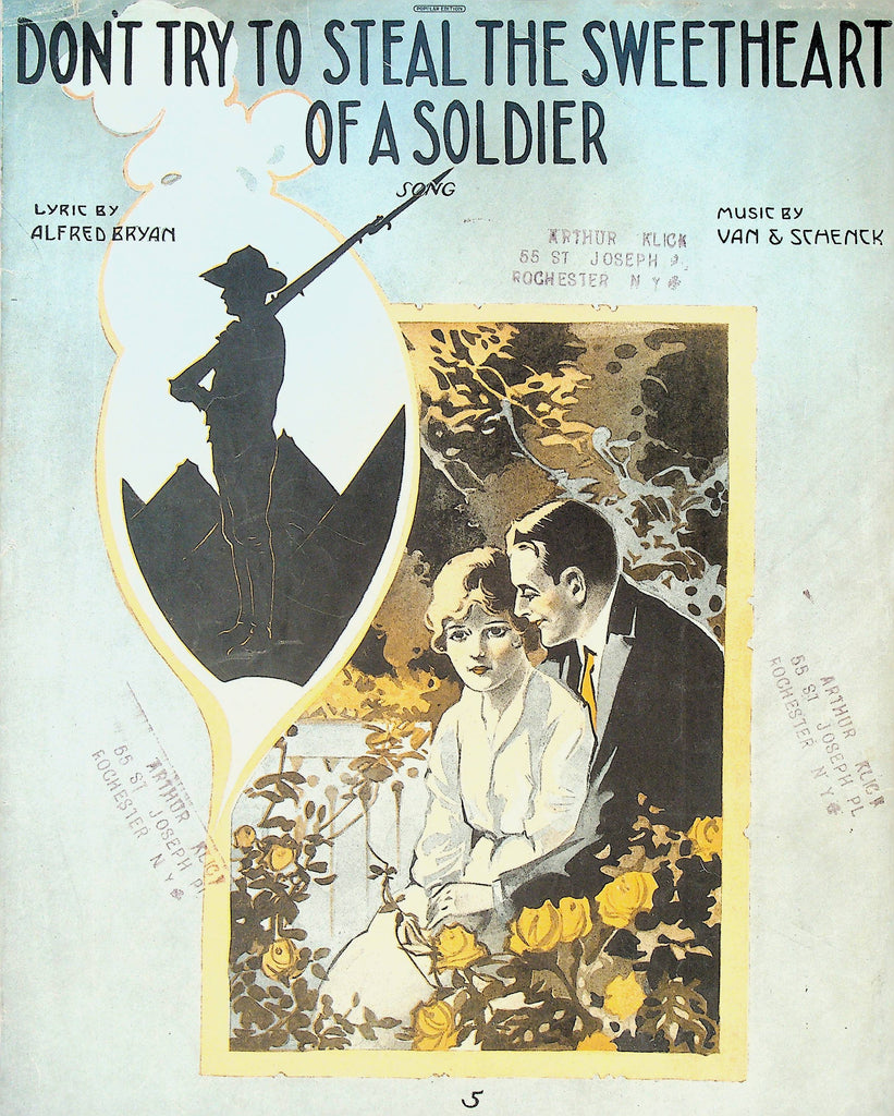 Don't Try to Steal the Sweetheart of a Soldier Sheet Music