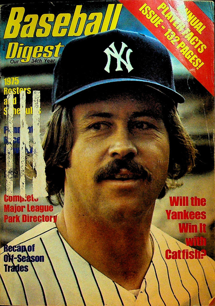 Baseball Digest April 1975 Catfish Hunter