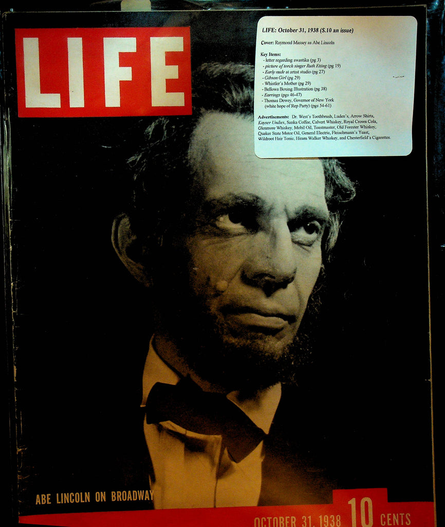 Life Magazine October 31 1938 Abe Lincoln on Broadway