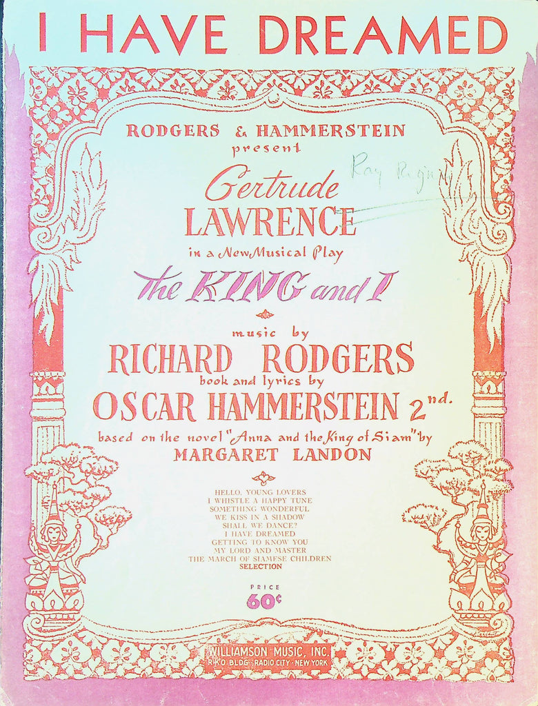 I Have Dreamed Sheet Music from The King and I