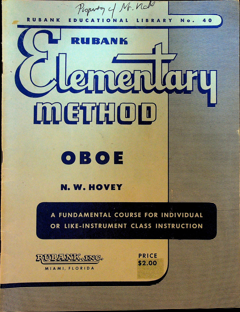 Rubank Elementary Method Oboe Educational Library 40