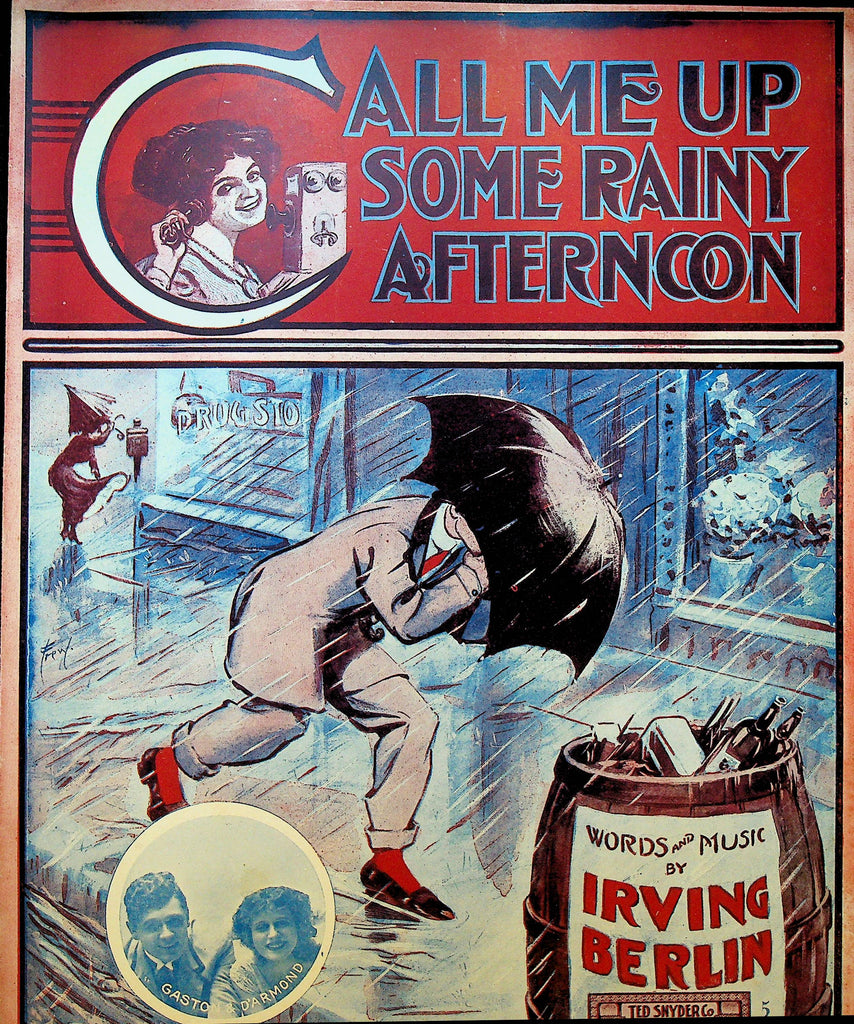Call Me Up Some Rainy Afternoon Sheet Music 1910 Irving Berlin