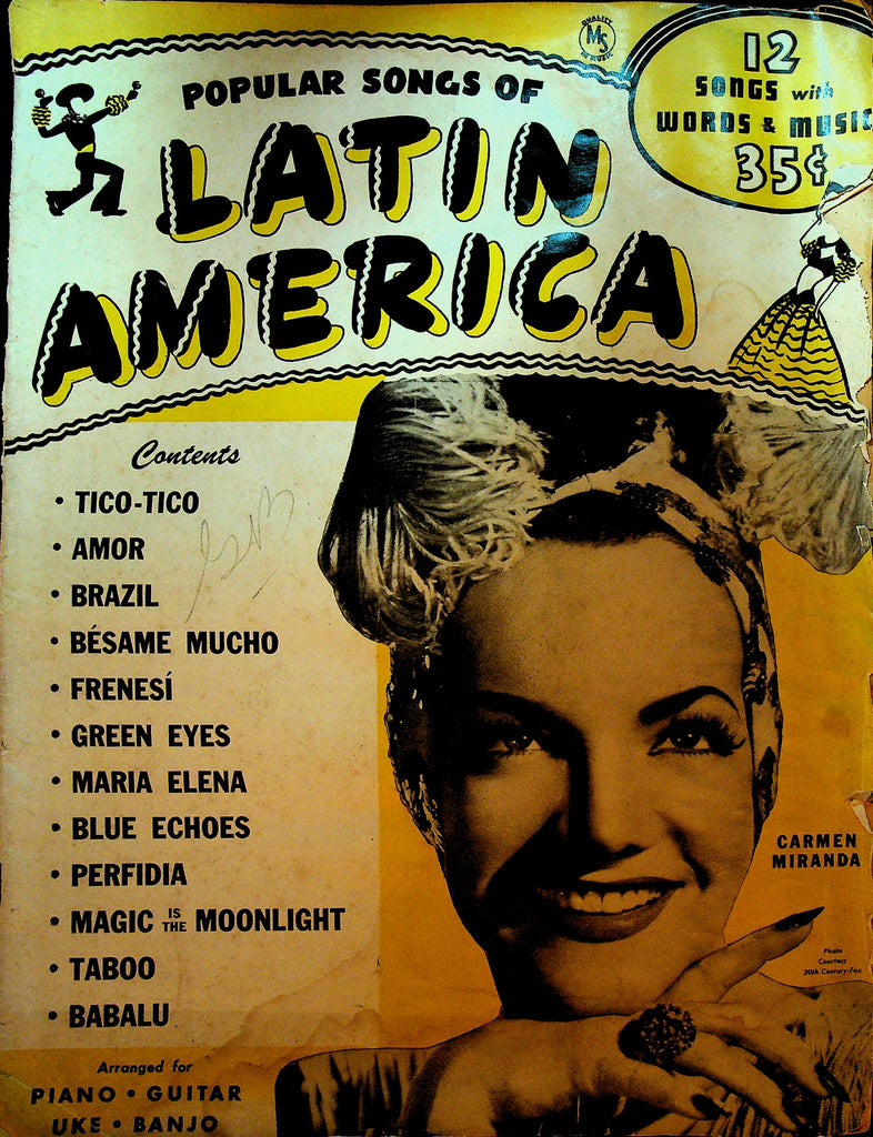 Popular Songs of Latin America Songbook