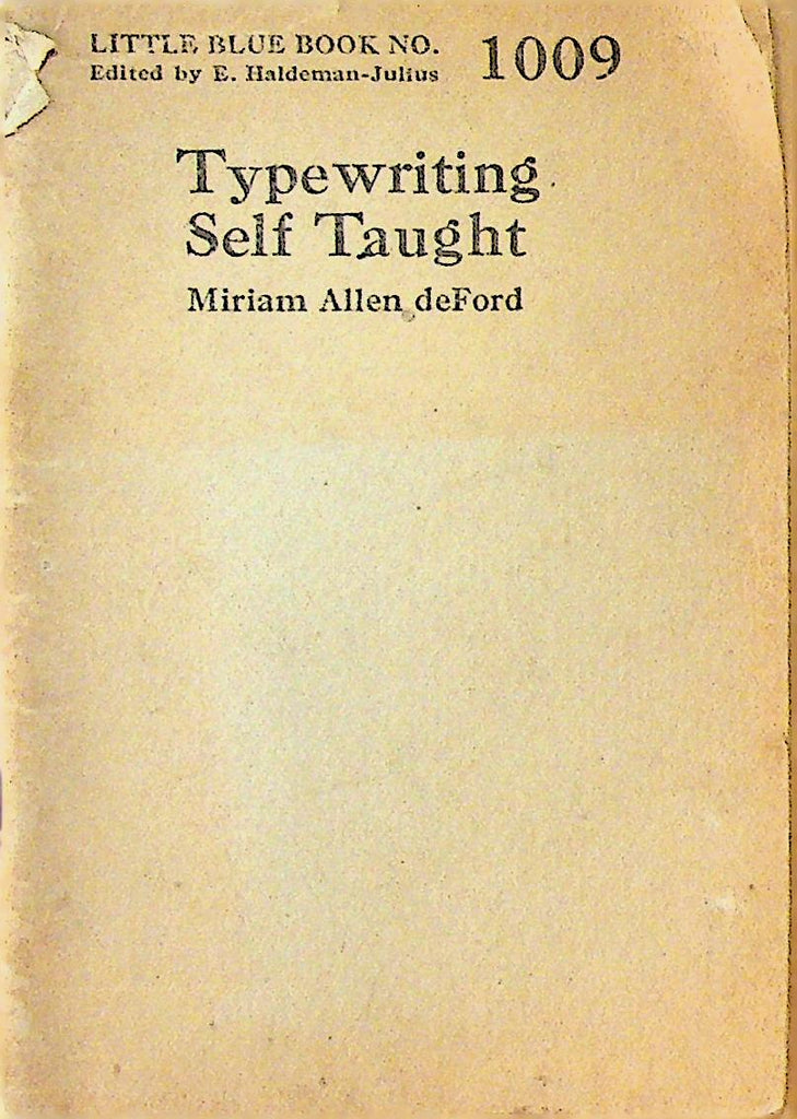 Typewriting Self Taught Little Blue Book 1009