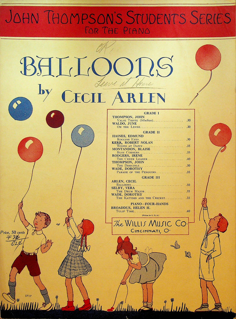 Balloons by Cecil Arlen Sheet Music