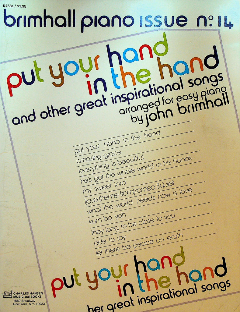 Put Your Hand in the Hand Songbook Brimhall Piano #14