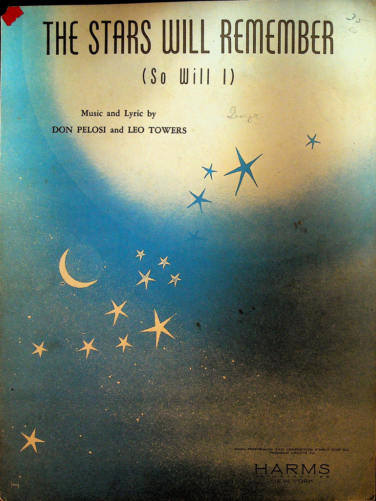 The Stars Will Remember So Will I Sheet Music