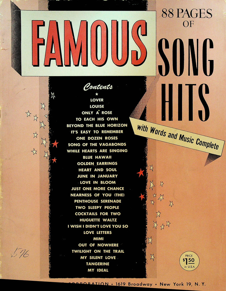 88 Pages of Famous Song Hits