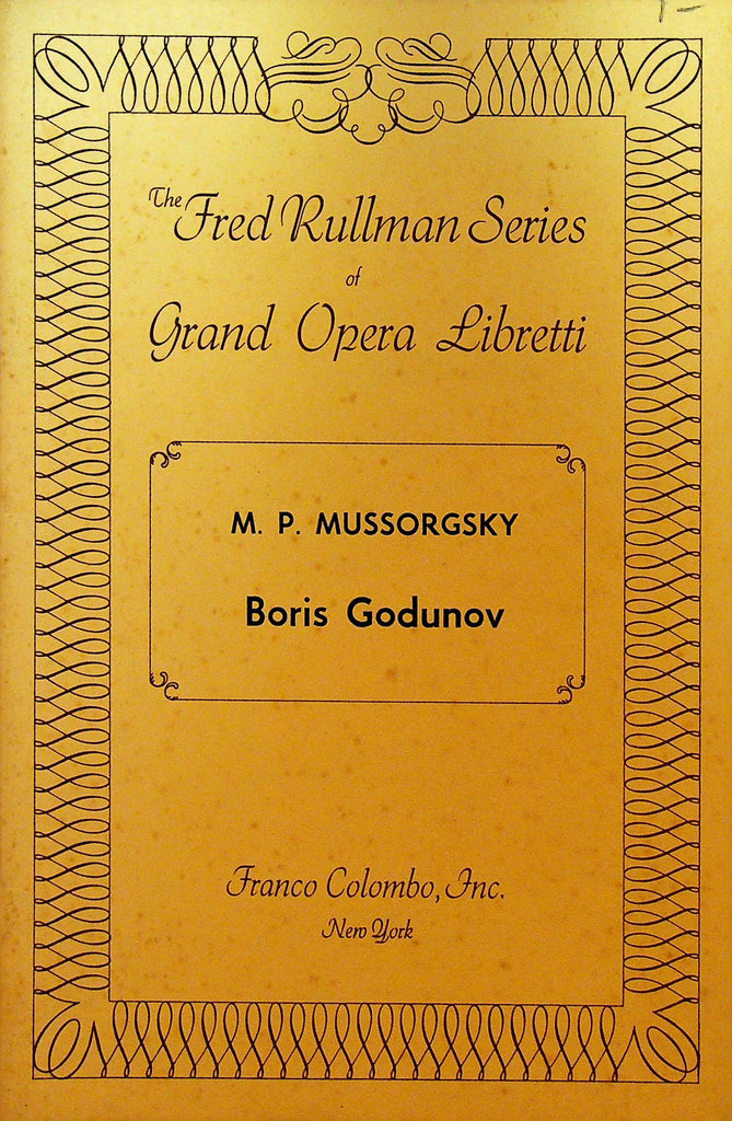 MP Mussorgsky Boris Godunov Libretti