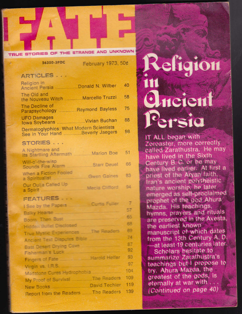 Fate Magazine February 1973   Religion in Ancient Persia, Parapsychology0
