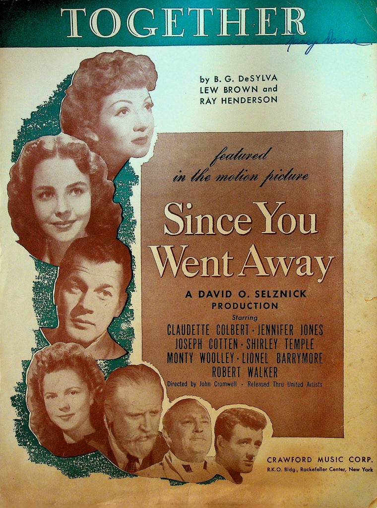 Together Sheet Music from Since You Went Away