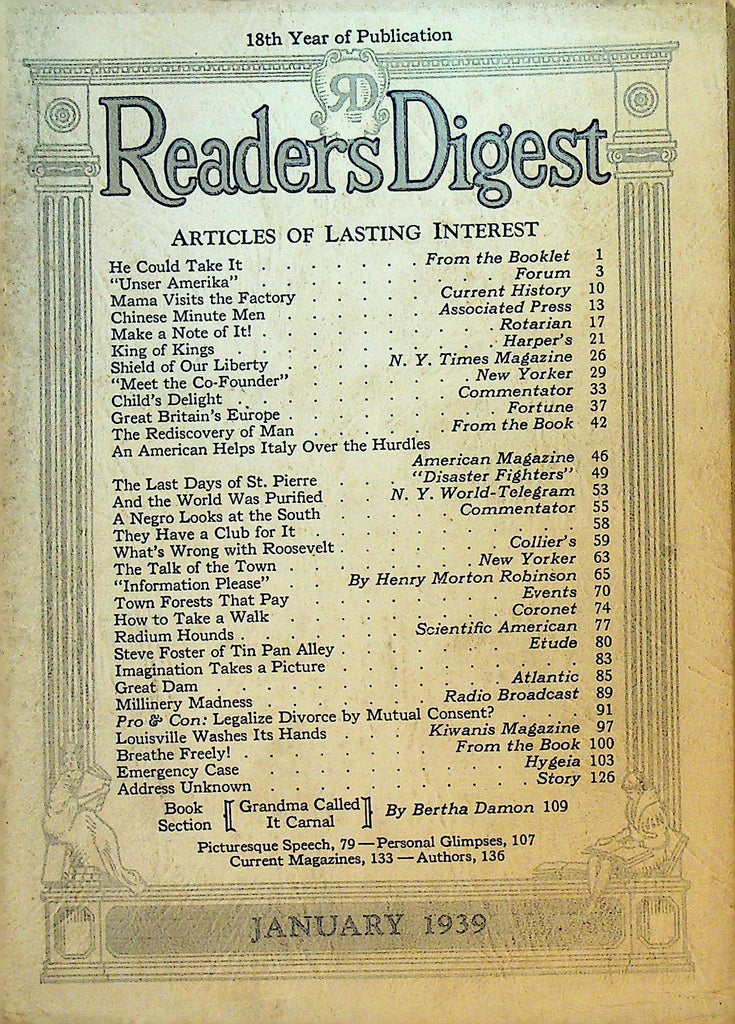 Reader's Digest January 1939