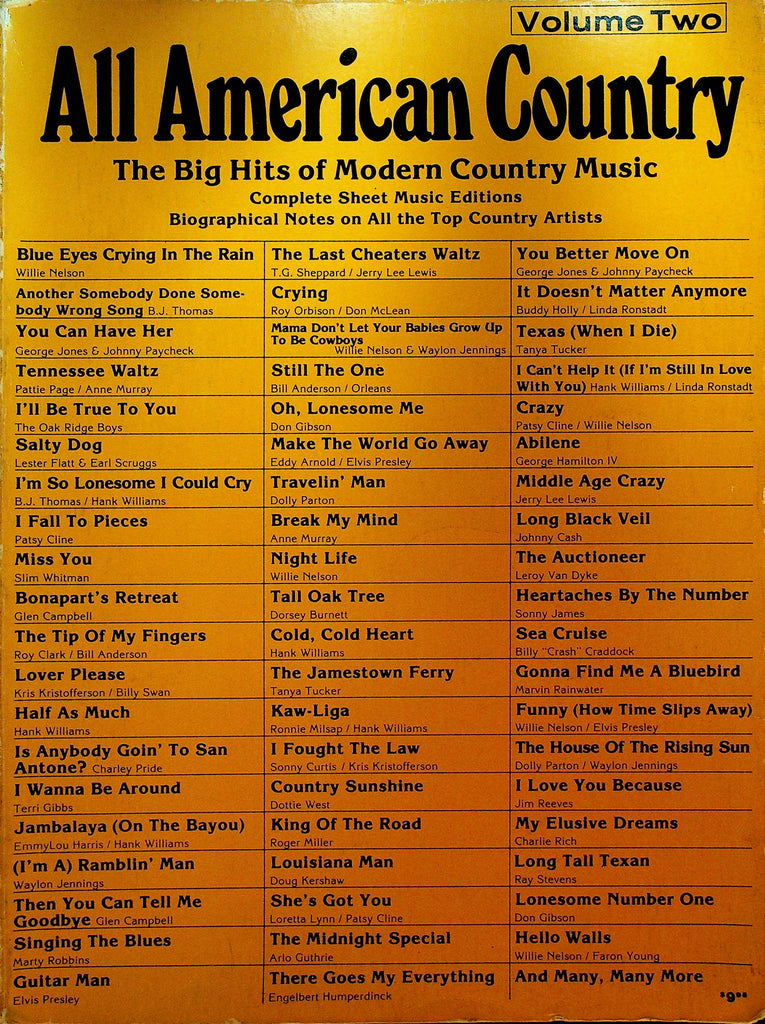 All American Country Volume Two Songbook