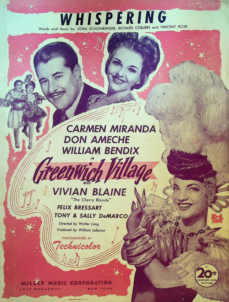 Whispering Sheet Music from Greenwich Village