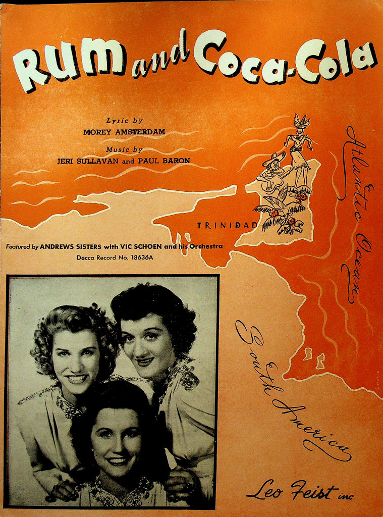 Rum and Coca Cola The Andrews Sisters Sheet Music