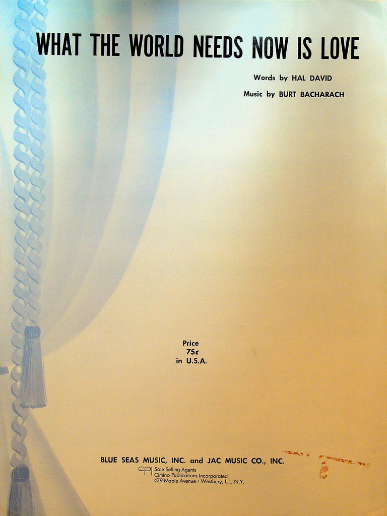 What the World Needs Now is Love Sheet Music