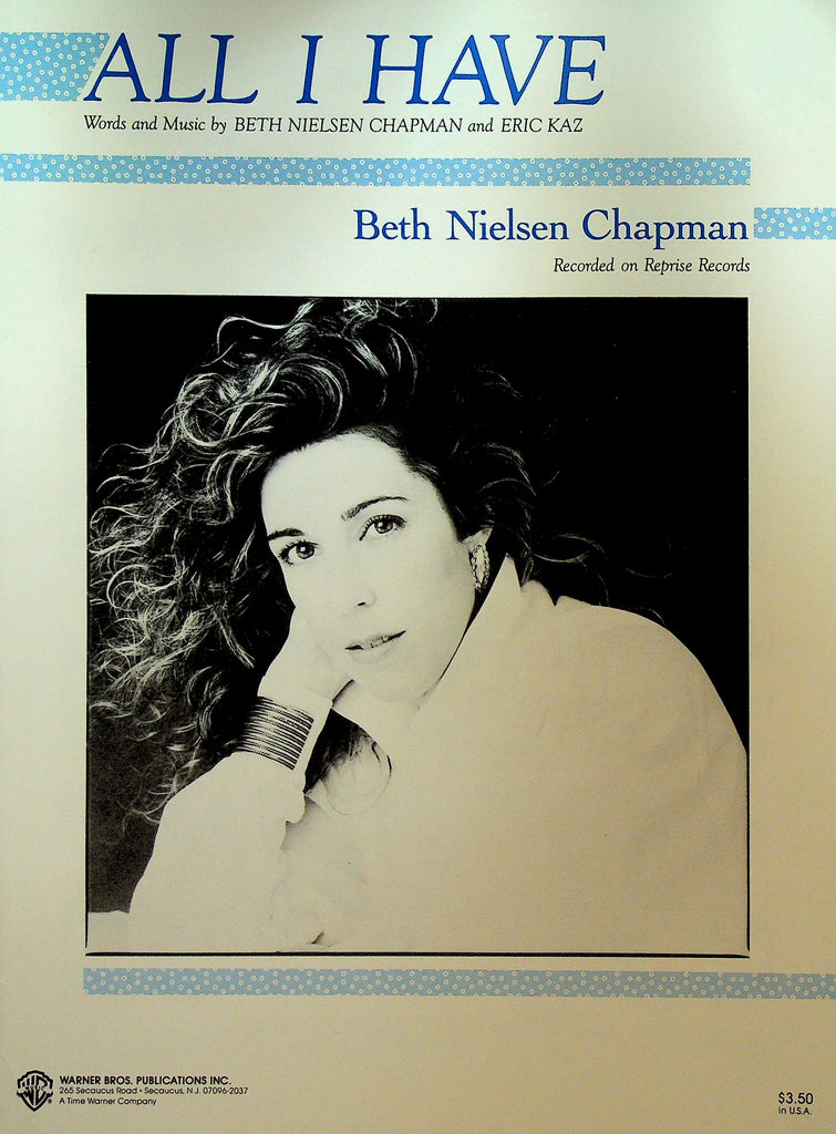 All I Have Sheet Music Beth Nielsen Chapman
