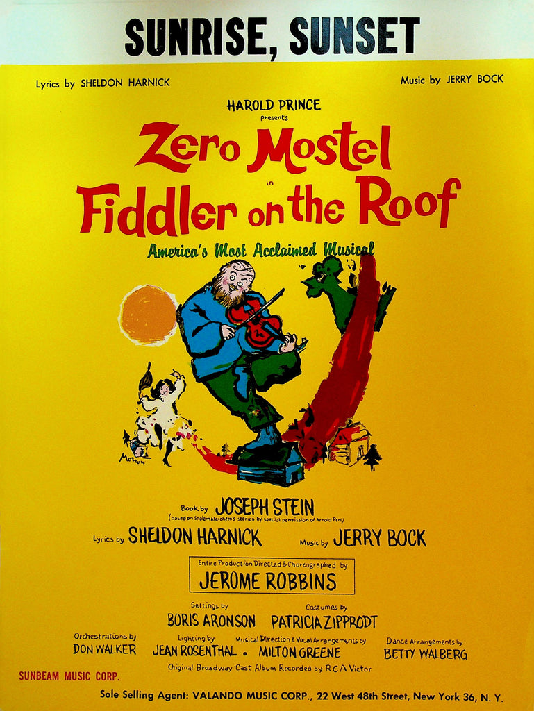 Sunrise Sunset Sheet Music Fiddler on the Roof