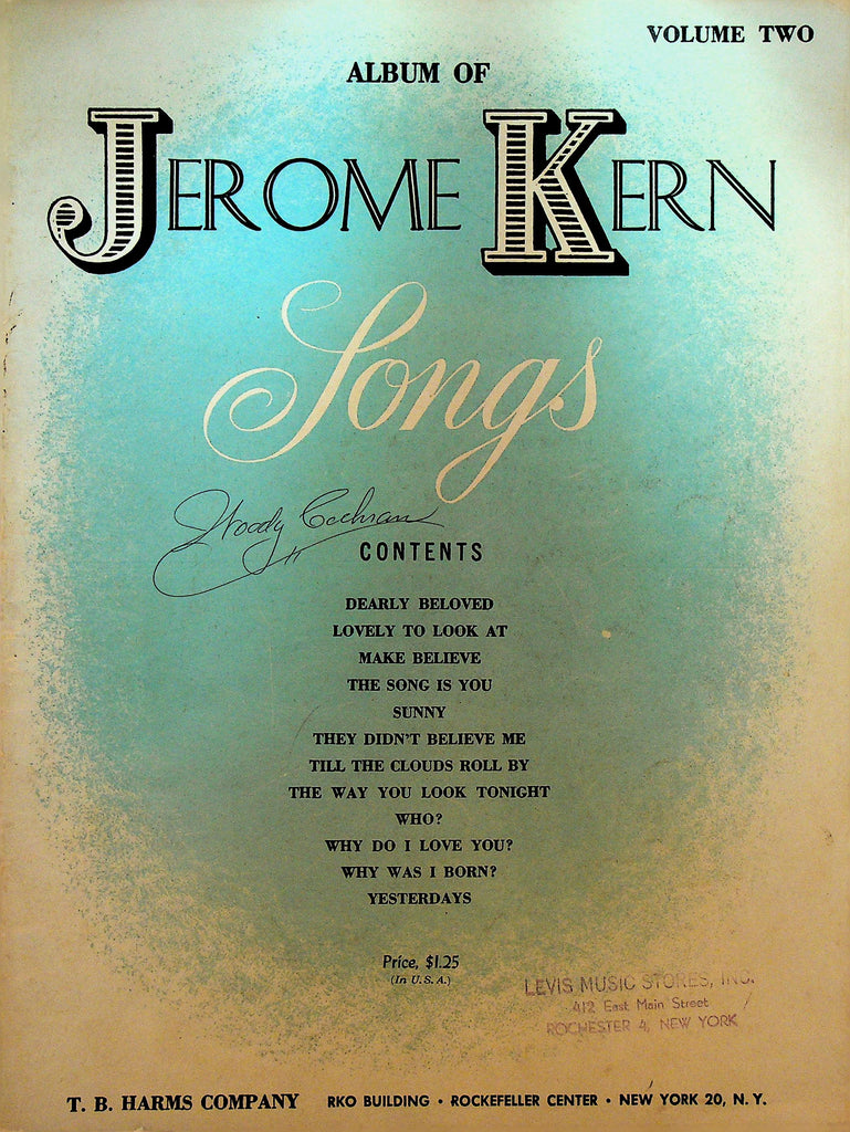 Album of Jerome Kern Songs Songbook Volume 2