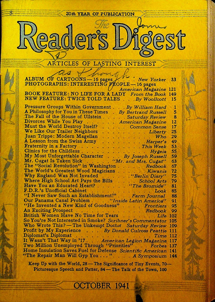 Reader's Digest October 1941