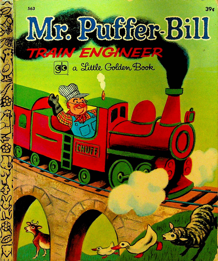 Mr Puffer Bill Train Engineer Little Golden Book