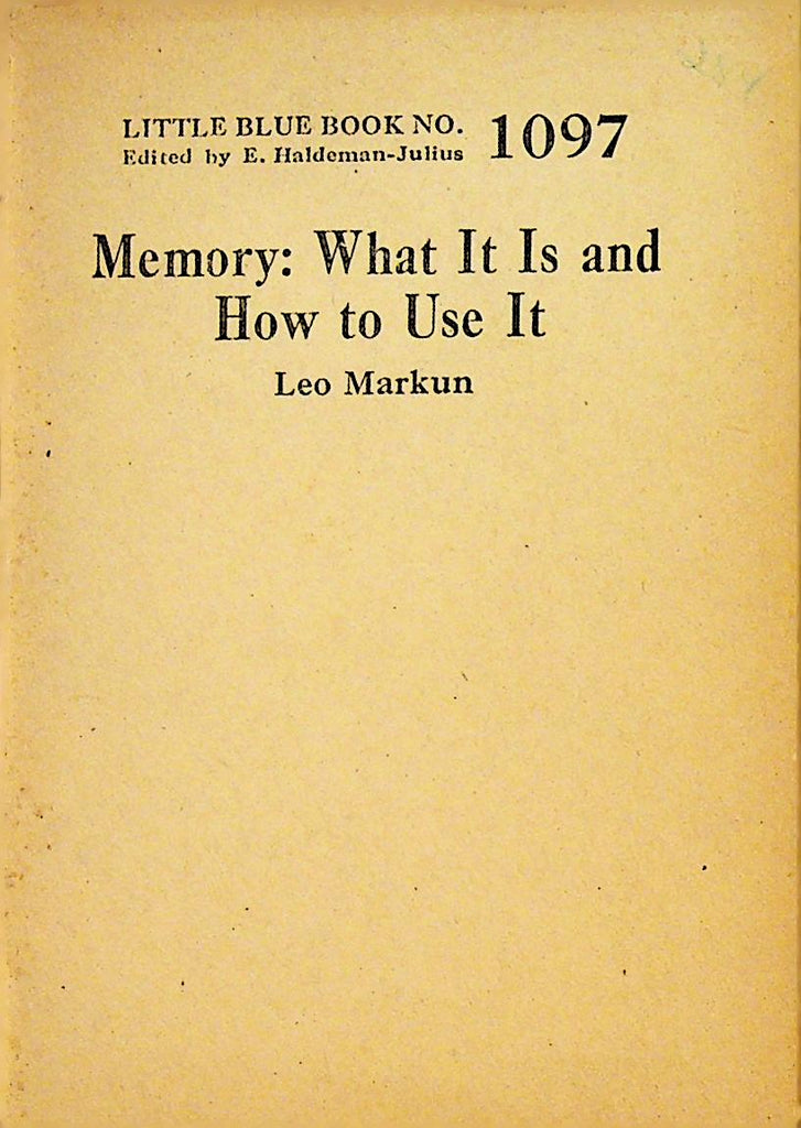 Little Blue Book 1097 Memory What It Is And How To Use It