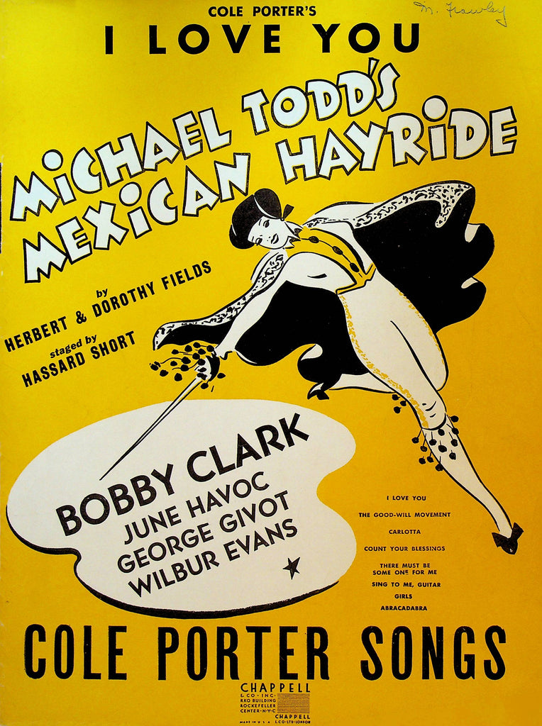 I Love You Sheet Music from Michael Todd's Hayride